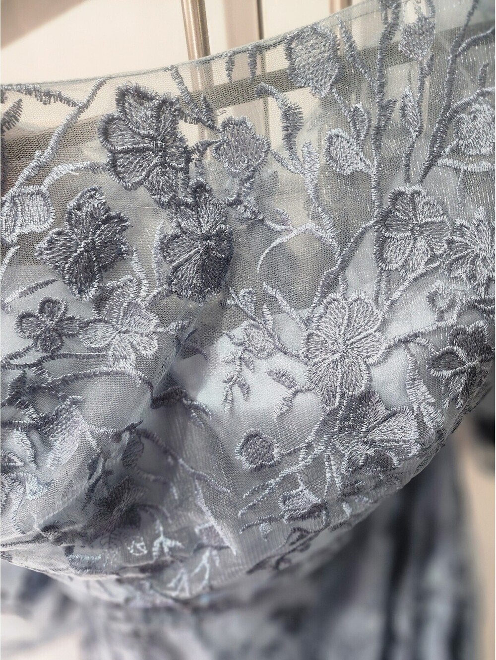 Elegant Light Blue Formal Lace Dress with Sheer Sleeves Size 2X - Picture 2 of 3